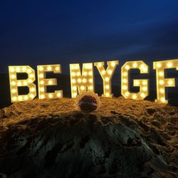 “Be My Gf” Marquee Letters
