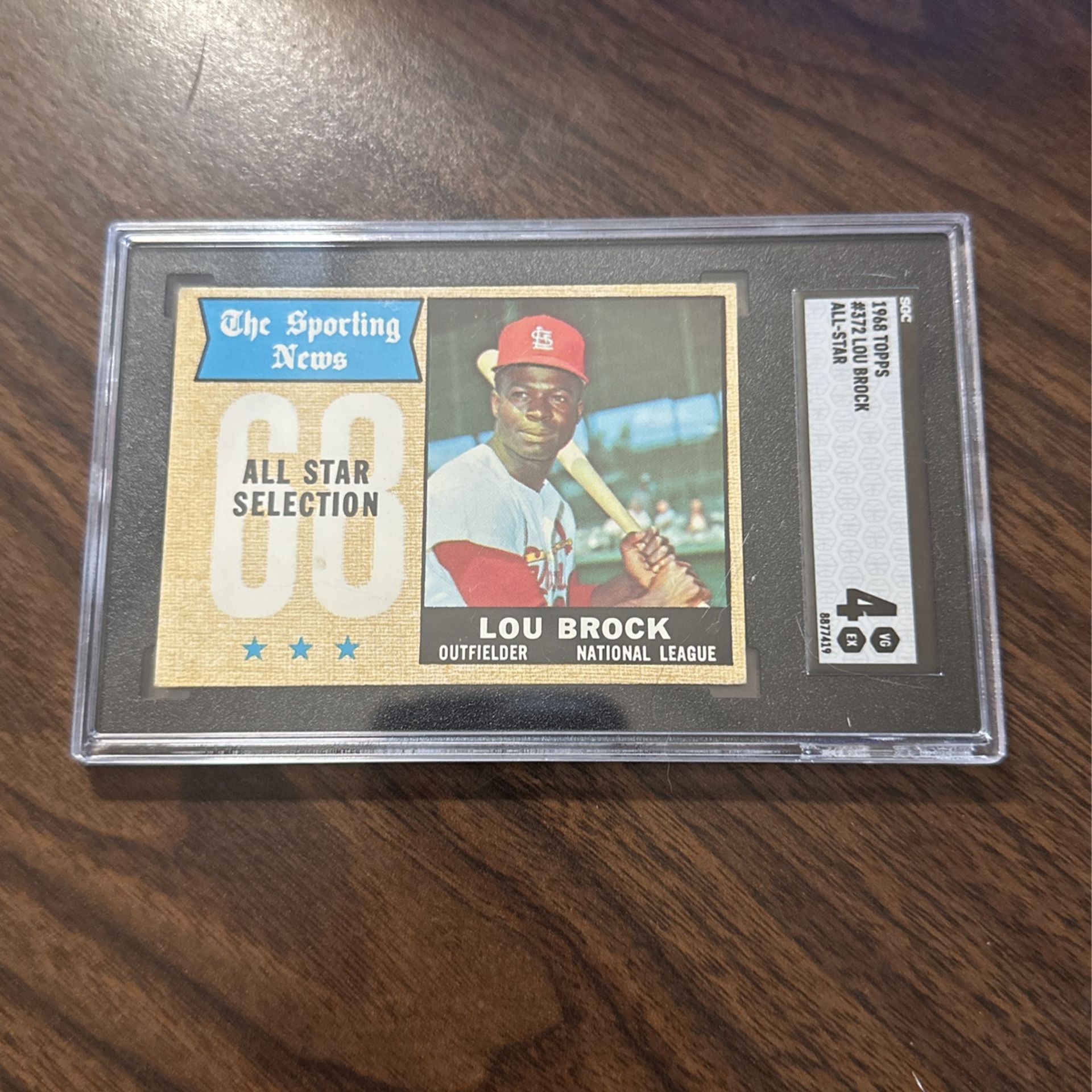 SGC 1968 Topps Card Number 372 Lou Brock All-Star Graded 4