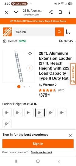 28 ft aluminum ladder werner