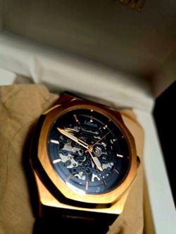 Edison Roadster Rose Gold Automatic Skeleton Mens Watch