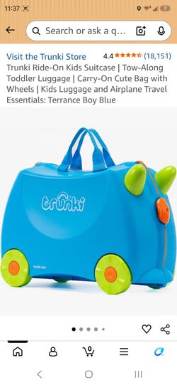 Trunki Ride-On Kids Suitcase | Tow-Along Toddler Luggage | Carry-On Cute Bag with Wheels
