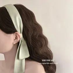 Moving Sale - Sage Green Satin Bow Headband