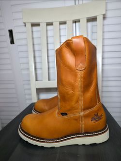 Thorogood American Heritage 11″ Tobacco Pull-On Wellington Wedge Sole Soft Toe Men's Size 7.5 D READ DESCRIPTION