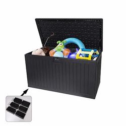 LOVMOR 230 Gallon Outdoor Storage Box with Durable Resin Double Layer Cover