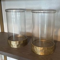 Glass Hurricane Candle Holders