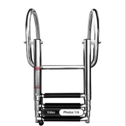 Marine System Boat Pedal Hand Railing, 4 Steps, Chrome.