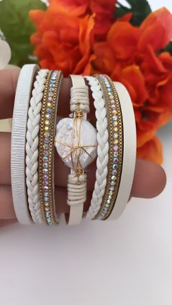 Natural Pearl Genuine Leather Bracelets
