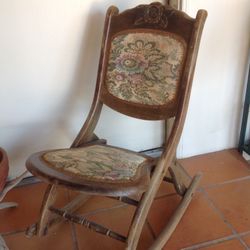 Antique Folding Rocking Chair. 