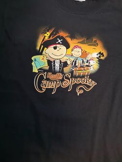 Pirate-themed Knott's Camp Spooky Halloween design with Charlie Brown, Snoopy, and the Peanuts gang