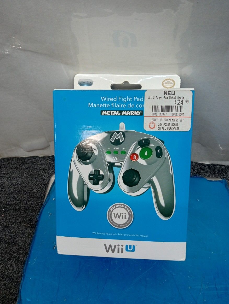 2015 Wii U Fight Pad Metal Mario Nintendo License Product