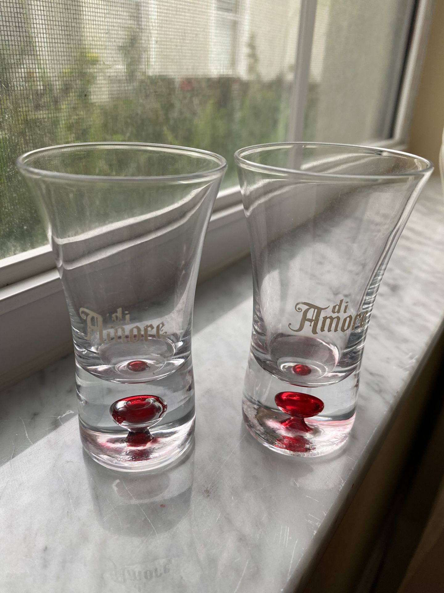 VINTAGE set of 5 Mid Century Modern Frosted & Silver Leaf Shot Liquor Glasses.