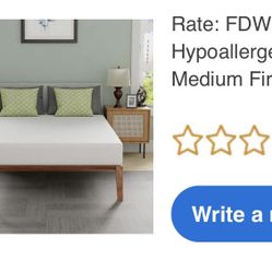 Full Size Bed Frame And Hypoallergenic Firm Mattress