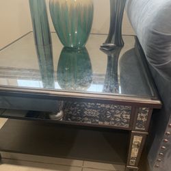 Square Mirror Coffee Table Silver With Shelf Sets Of 3 We Can Separate Sale 