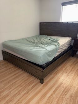 Farmhouse Style California King Size Bedframe and Headboard