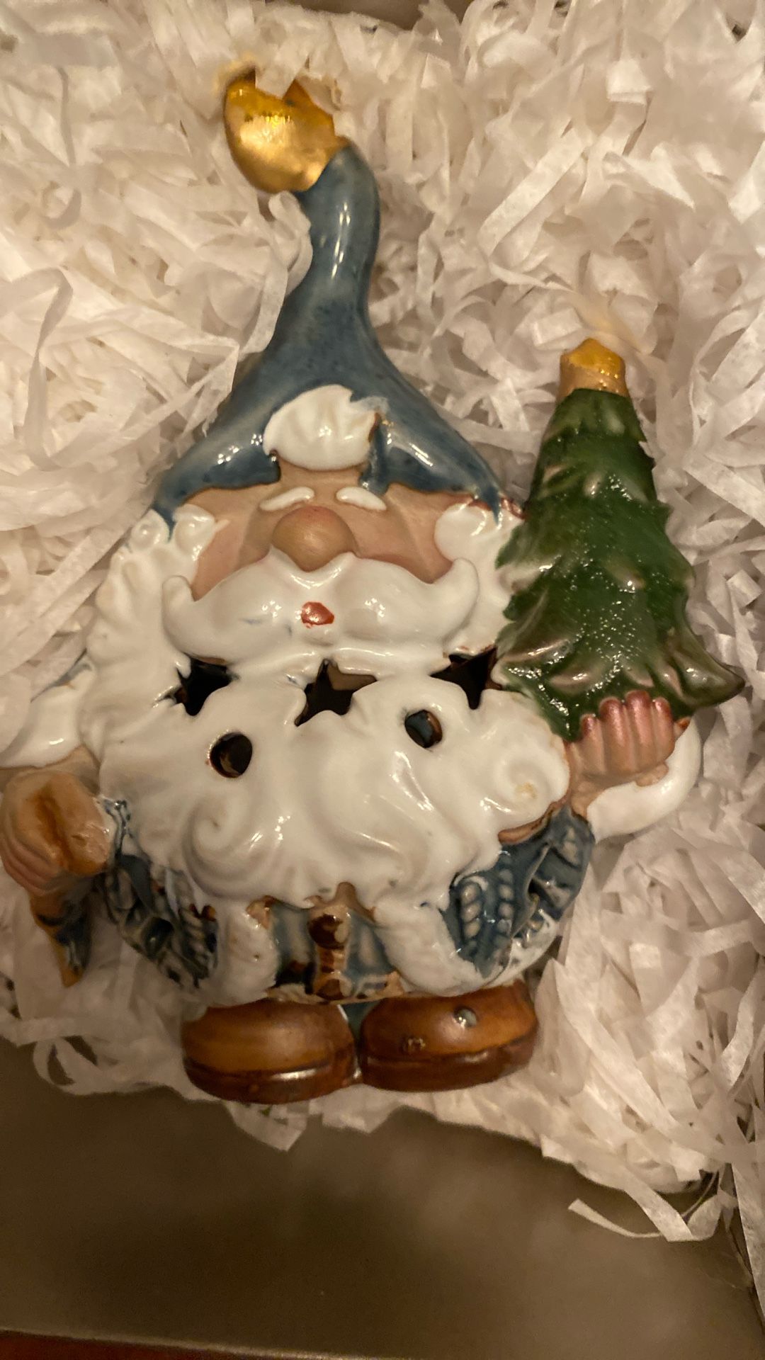 Heavy Duty Porcelain Tea Light Santa