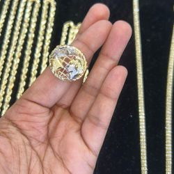 10kt Gold Globe Ring 1175