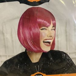 NEW Hyde and Eek! Adult Bright Pink Light Up Bob costume Wig 