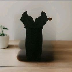 Shein Plus Sz Off The Should Ruffled Vented Dress W/ Sm V Cut Out Sz 1X