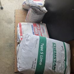 Bag Of Lime And 7 Bags of Scratch S Brown