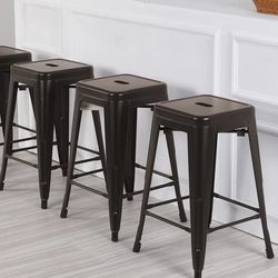 Set of 3 metal counter stools 24in new in box 