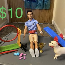 Barbie Careers Play set Dog Trainer Ken Doll And Accessories 