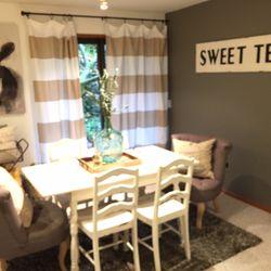 Solid Wood Dining Table With Four Chairs