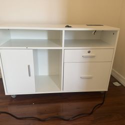 Office Storage Shelf with Charging Station 