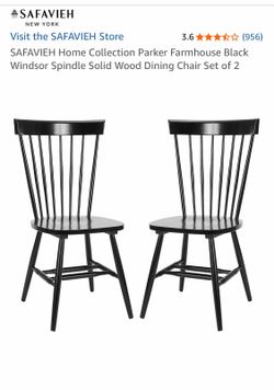 Six (6) Black Wooden Chairs
