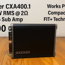 Kicker CXA400.1 Mono Amp – 400W RMS @ 2Ω – Works Perfect