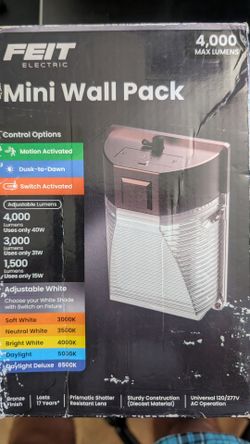 New in box Feit Electric Mini Wall Pack Light 4000 Lumens