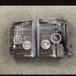 2011-2016 Recon Black/ Smoke CCFl Halo Projector Headlights For Ford F250/ F350/ F450/ F550
