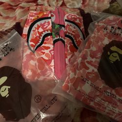 Bape Pink Double Hoodie