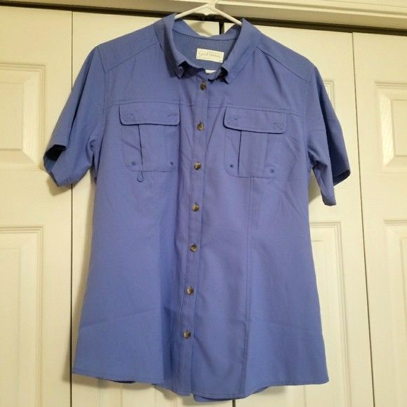 Sky blue Guide Series Gander Mountain outdoor hiking fishing t tee shirt top Blouse Women's M Medium