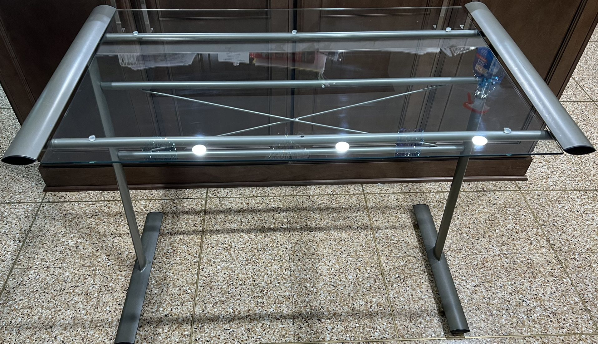 Glass Top metal frame Desk