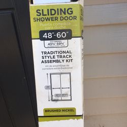 New Sliding Shower Door Frame Brushed Nickel