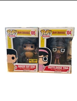 Funko Pop Bob's Burgers Burger Suit Gene & Buttloose Tina Set