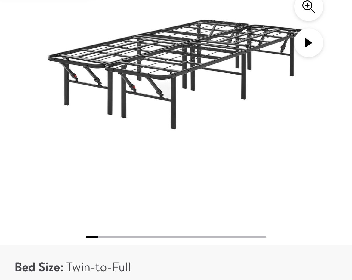 New 14" Convertible High Platform Metal Bed Frame, Twin/Full, Black