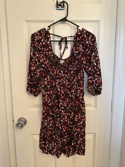 Melloday Floral Square Neck Puff Sleeve Shift Dress