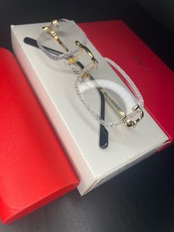 Cartier Buffs Clear Lense Gold