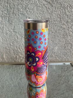Floral Print Stainless Steel Slim Tumbler