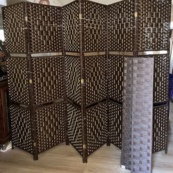 6 PANEL 6’ ROOM DIVIDER WITH SHELVES - NEW