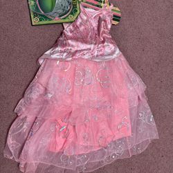 New 4 6 kids girls wicked dress costume crown pink princess Glenda Disney