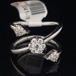 10KT White Gold Diamond Swirl Ring 4.55g .4CTW Size 7 165041/18