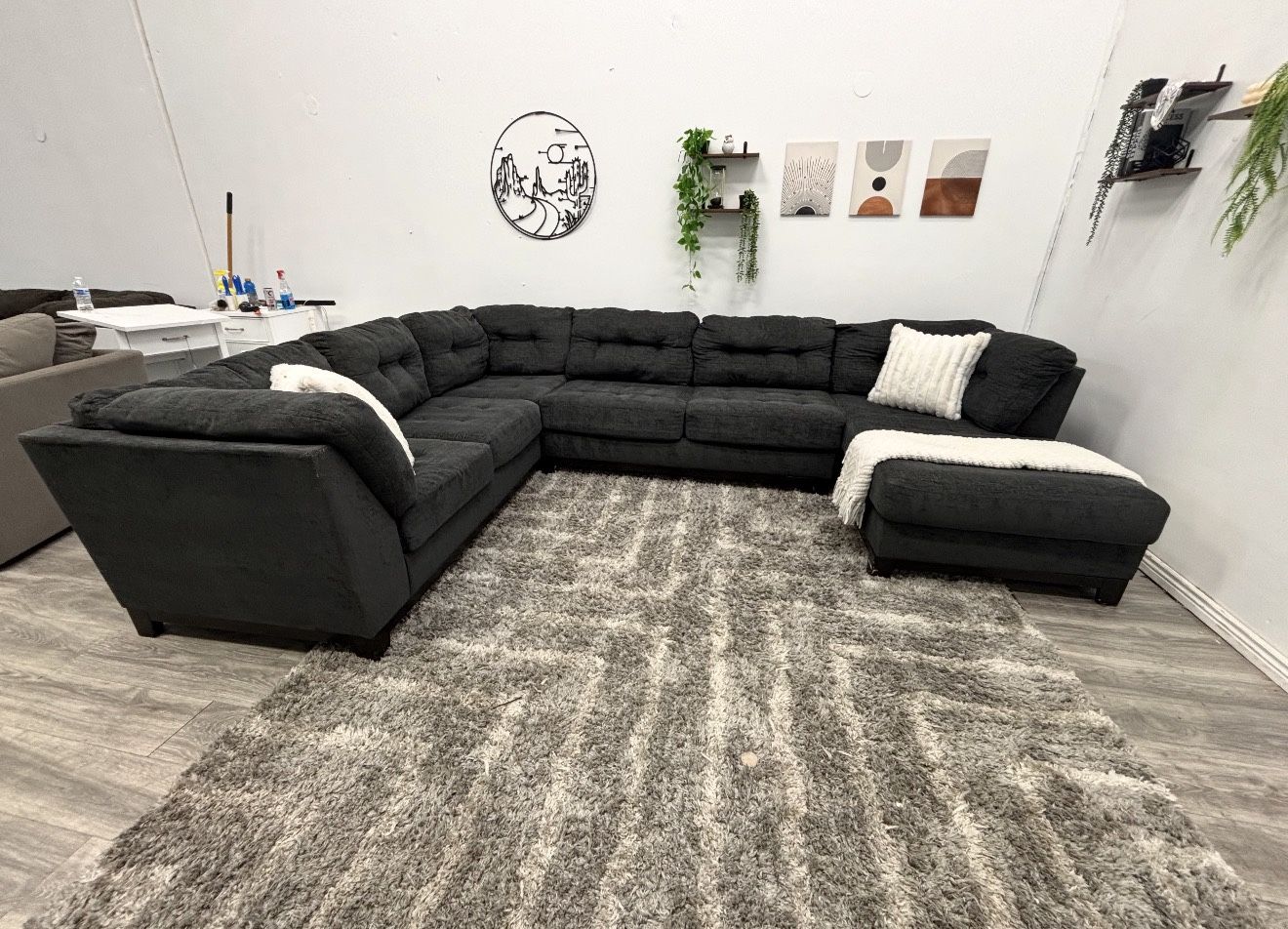 Grey Sectional Couch - Free Delivery 