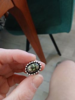 Sterling silver green turquoise ring