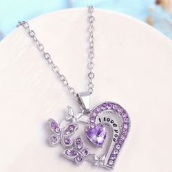 Heart and Butterfly Necklace