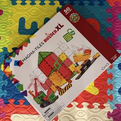 Magna-Tiles Builder XL 50-Piece Magnetic Construction Set, The Original Magnetic Building Brand