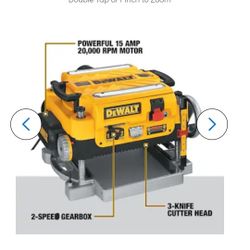 DEWALT Thickness Planer, Two Speed, 13-inch, 15 Amp, 20,000 RPM Motor (DW735X)