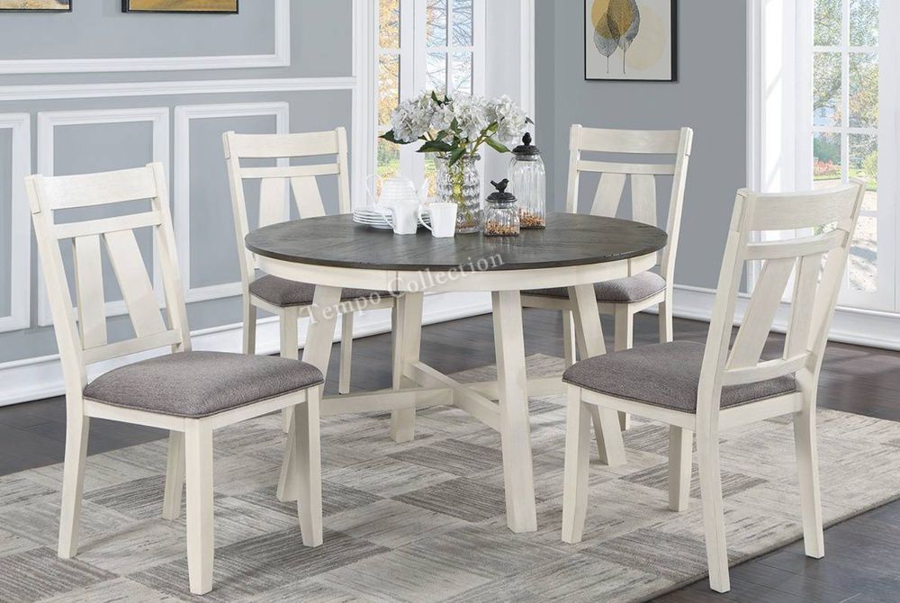 Dining Table, Round, Two Tone Color, SKU#10F2512