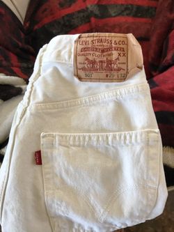Vintage Levi 501 White Jeans